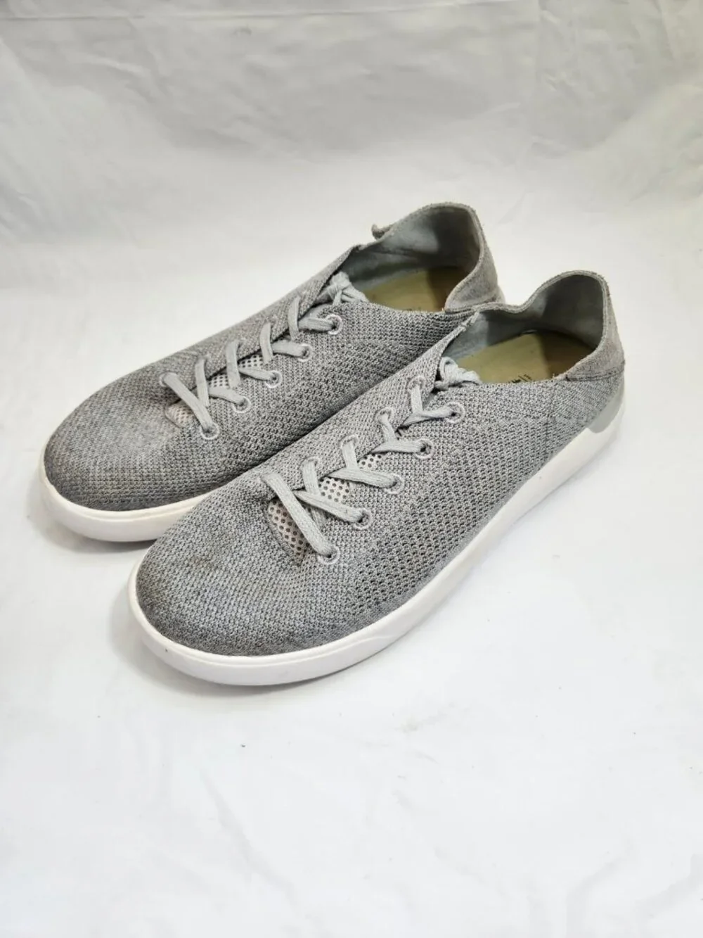 Reef Swellsole Neptune Knit Sneakers Women Size 9 Gray Low Top Lace-Up Casual